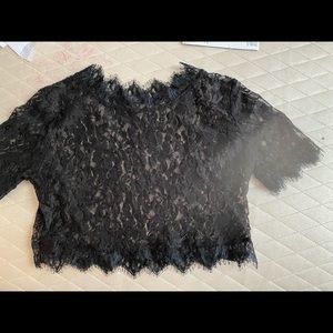 Black lace crop top
